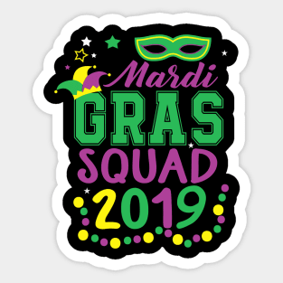 Mardi Gras Squad Tee Sticker